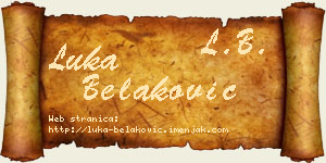 Luka Belaković vizit kartica